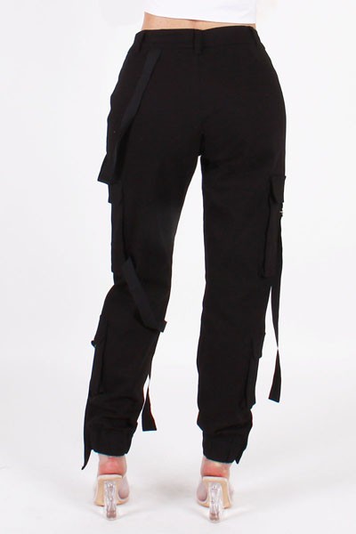 JOGGER STYLE CARGO PANT w/ NYLON STRAP DETAILING