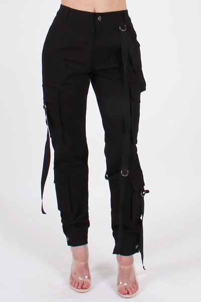 JOGGER STYLE CARGO PANT w/ NYLON STRAP DETAILING