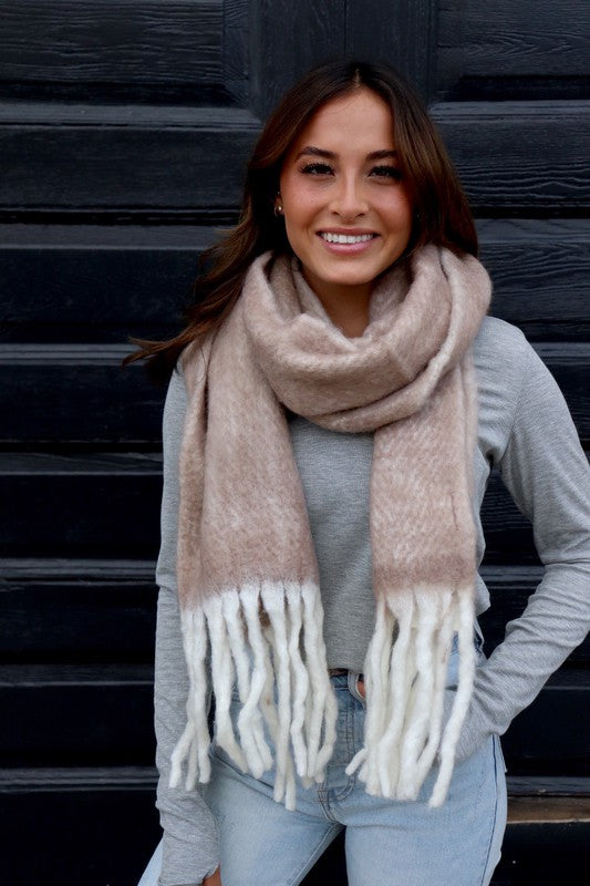 Soft Long Scarf w/ Fringe