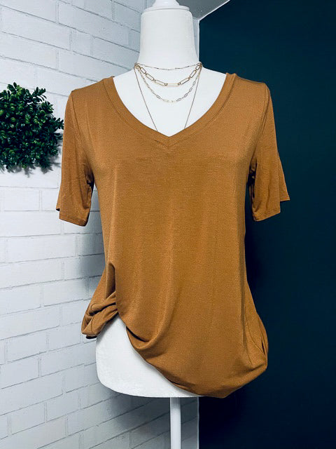 TUNIC RAYON SHORT SLEEVE V NECK BASIC