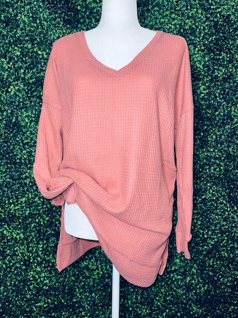 TAKE ME WITH YOU Oversized Thermal DUSTY ROSE
