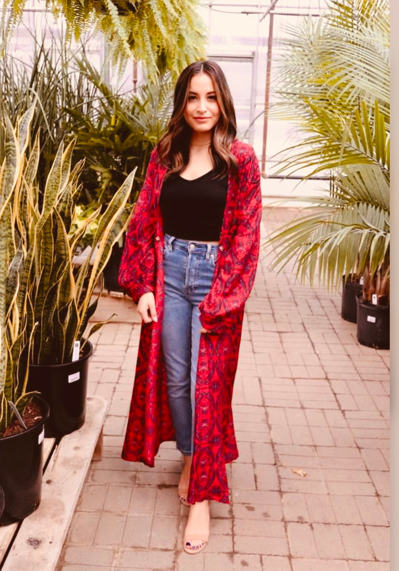 RED + NAVY KIMONO