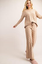 Twisted Cable Pattern Sweater Pant